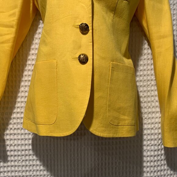 NEW Ralph Lauren Canary Yellow Linen Blazer - Picture 4 of 14